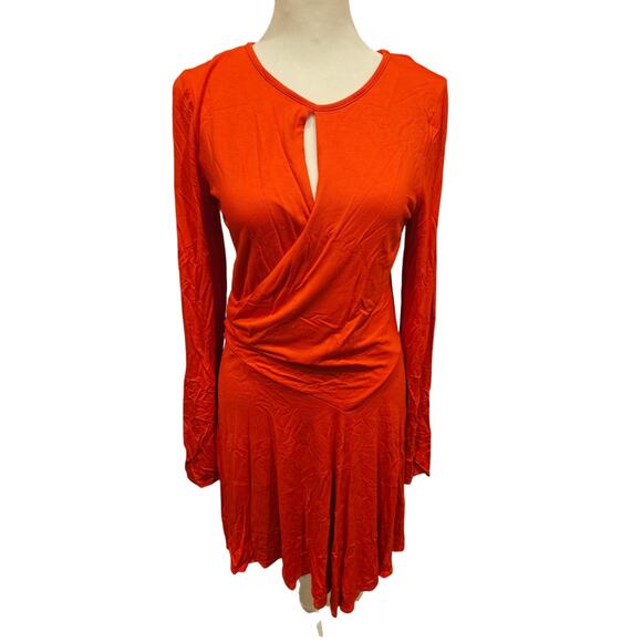 Free people beach womems medium red faux wrap mini dress nwt boho festival - Picture 1 of 6
